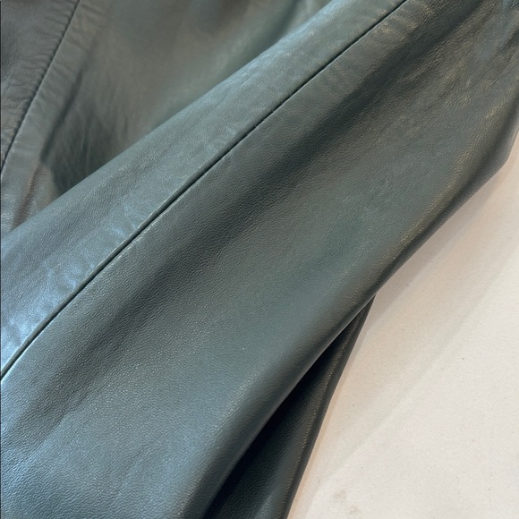 Vintage Forest Green Leather Skirt - Picture 5 of 5